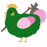A leaf and pink chicken