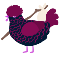 A tumblr and wine chicken with a lace pattern