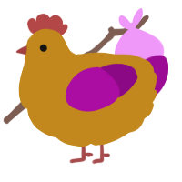 A ochre and plum chicken