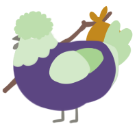A overcast and gluppy chicken with a head pattern