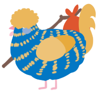 A sapphire and honey chicken with a bar pattern