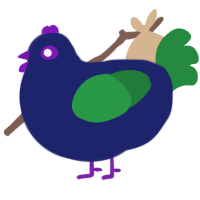 A navy and viridian chicken