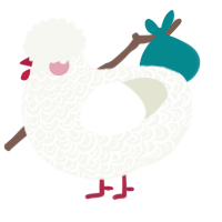 A white chicken with a double-lace pattern