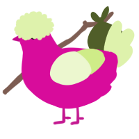 A fuchsia and apple chicken