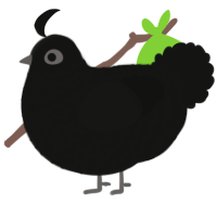 A black chicken with a lace pattern