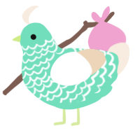 A mint and cream chicken with a lace pattern