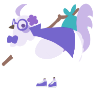 A white and lilac chicken with a head pattern