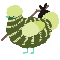 A olive and lemon chicken with a bar pattern