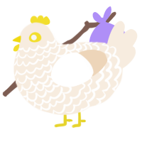 A cream chicken with a lace pattern
