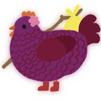 A violet and wine chicken with a lace pattern