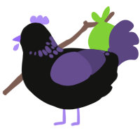 A black and overcast chicken with a neck-speckle pattern