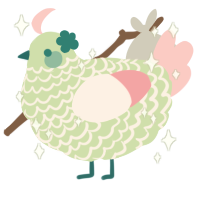 A gluppy and rose chicken with a lace pattern