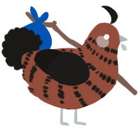 A russet and sable chicken with a bar pattern