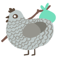 A silver and ash chicken with a lace pattern