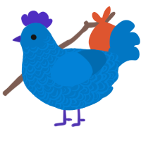 A sapphire chicken with a double-lace pattern