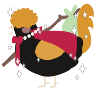 A sable and orange chicken