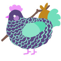A overcast and mint chicken with a lace pattern