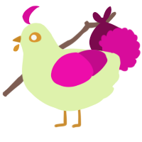 A apple and fuchsia chicken