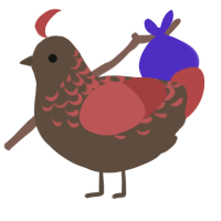 A bark and red chicken with a half-lace pattern