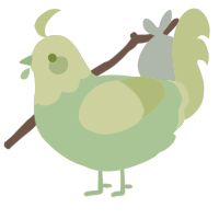 Beryl, a gluppy and apple chicken with a head pattern
