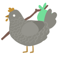 A ash chicken with a lace pattern