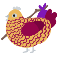 A honey and maroon chicken with a lace pattern