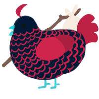 A tumblr and crimson chicken with a lace pattern