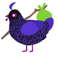 prince of the dark, a black and indigo chicken with a double-lace pattern