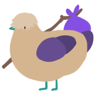 A beige and overcast chicken