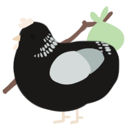 A sable and silver chicken with a neck-band pattern