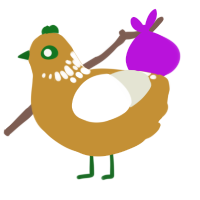 A gold and white chicken with a neck-speckle pattern
