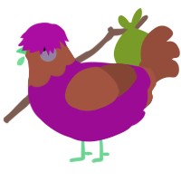 Sultana Bran, a plum and russet chicken with a head pattern