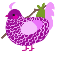 A plum and lavender chicken with a lace pattern