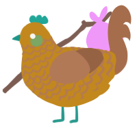 fried jr, a ochre and brown chicken with a lace pattern