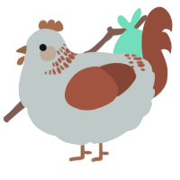 A silver and russet chicken with a neck-band pattern