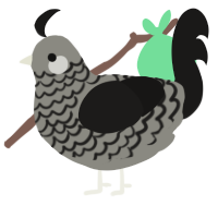 A ash and sable chicken with a lace pattern