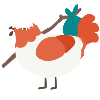 Creamsicle, a white and vermilion chicken with a head pattern