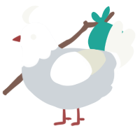 A mist and white chicken with a head pattern
