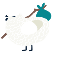 A white chicken with a lace pattern