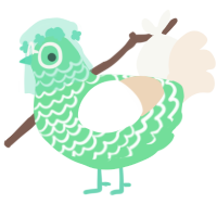 A spring and cream chicken with a lace pattern