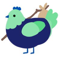 A navy and spring chicken with a head pattern