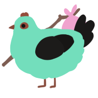 A mint and sable chicken