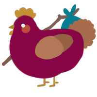 A maroon and brown chicken
