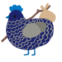 Bathypelagic, a navy and ash chicken with a lace pattern