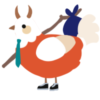 A vermilion and cream chicken with a head pattern
