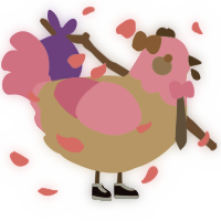 A beige and pink chicken with a head pattern