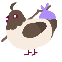 Sundae, a cream and bark chicken with a head pattern