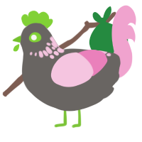 Ordinary Chicken, a grey and pink chicken with a neck-speckle pattern