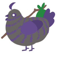 Vintage Rug, a grey and overcast chicken with a bar pattern