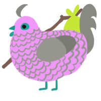 carnation, a lavender and ash chicken with a lace pattern